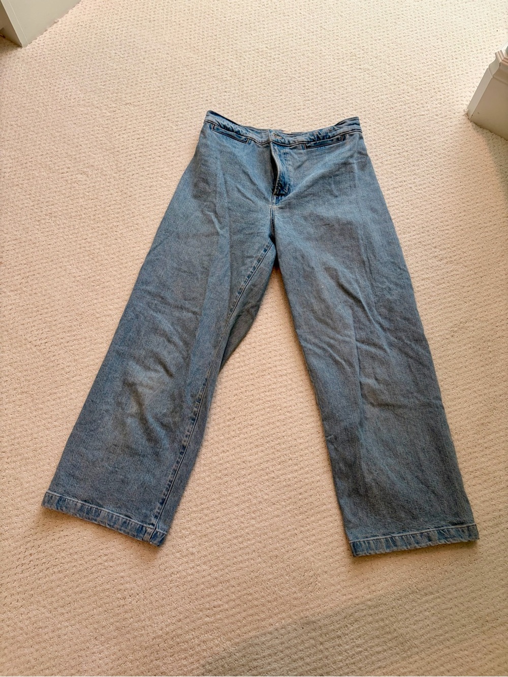 Madewell light blue denim jeans wide legs women’s size 28